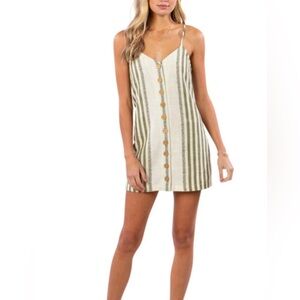 Rip Curl Classic Surf Striped Button Brazilian Soul Midi Dress Alma size XS